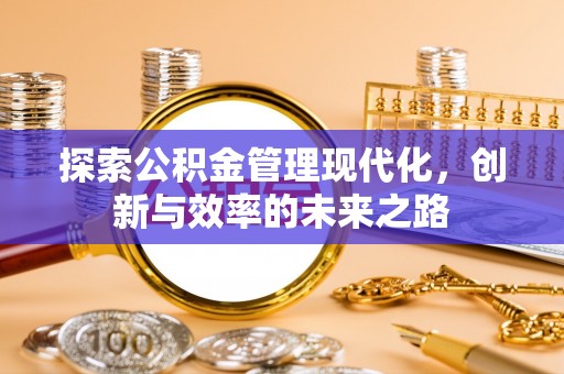 阳春探索公积金管理现代化，创新与效率的未来之路