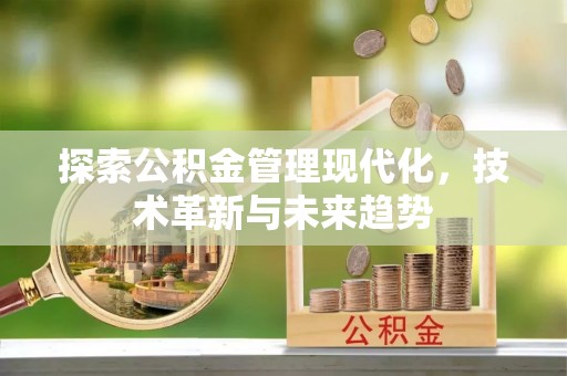 阳春探索公积金管理现代化，技术革新与未来趋势