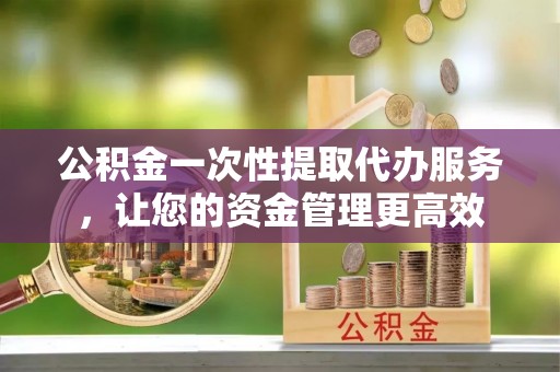 阳春公积金一次性提取代办服务，让您的资金管理更高效