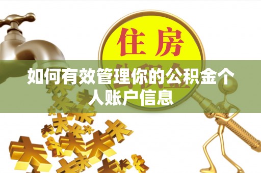 阳春如何有效管理你的公积金个人账户信息