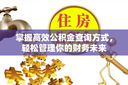 阳春掌握高效公积金查询方式，轻松管理你的财务未来