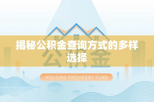 阳春揭秘公积金查询方式的多样选择