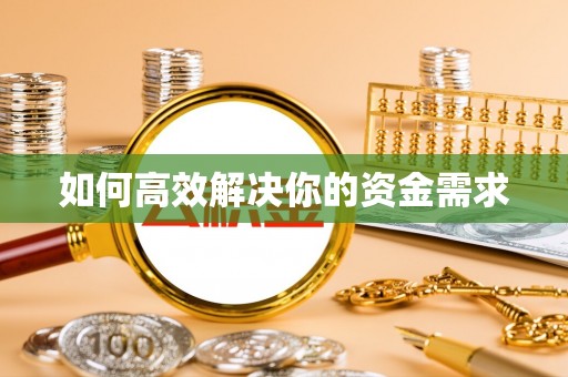 阳春如何高效解决你的资金需求